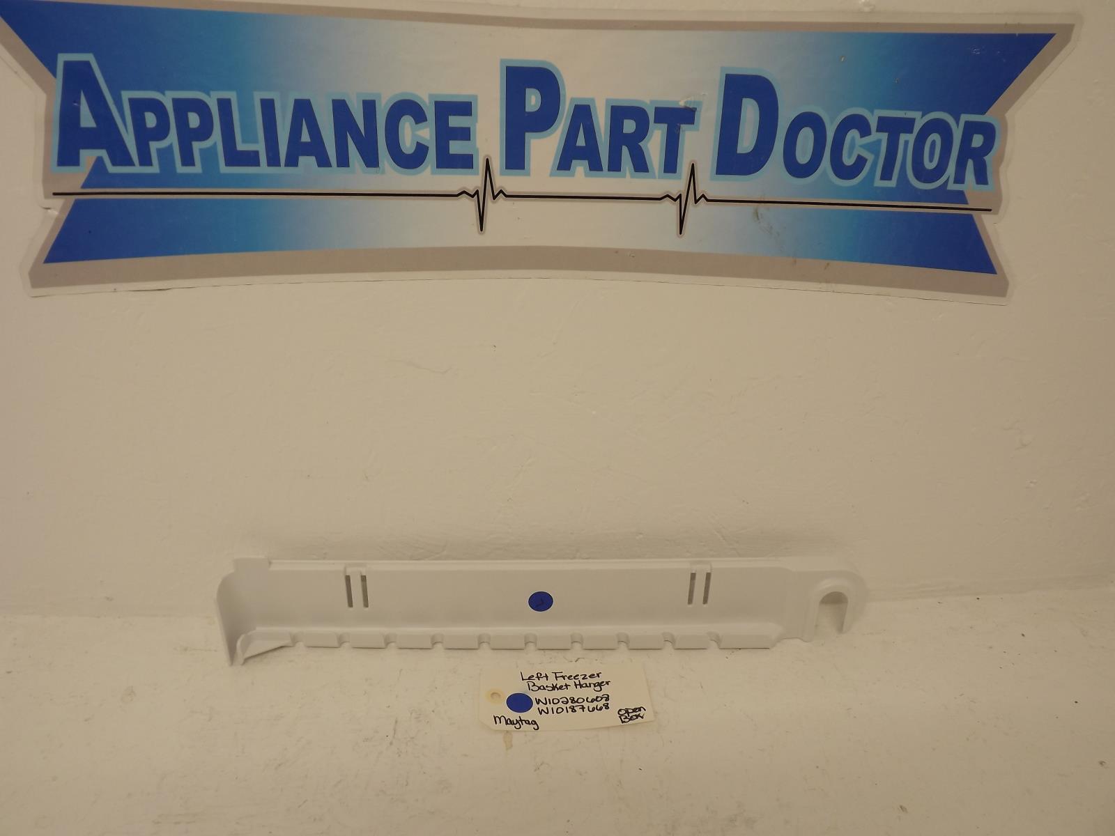 Maytag Refrigerator W10280608 W10187668 Left Freezer Basket Hanger Open Box Maytag Refrigerator W10280608 W10187668 Left Freezer Basket Hanger Open Box
